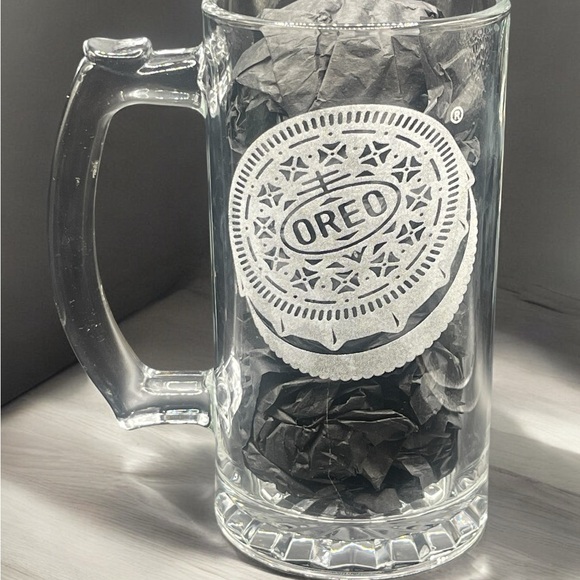 Coca Cola x Oreo 24oz Etched Beer Mug - Super Rare 1/1 - Handmade - Picture 2 of 2